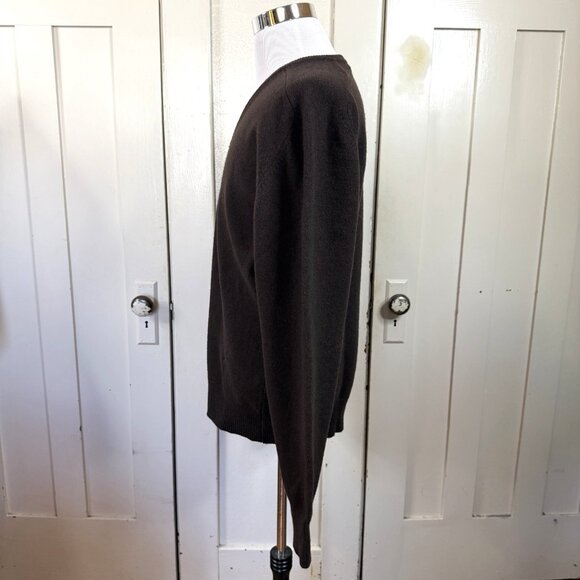 Nordstrom Lambs' Wool Brown V-Neck Knit Sweater Men's XLarge Tall XLT Career - Picture 3 of 6